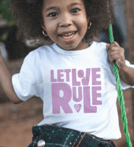 Kids Let Love Rule Tee | Black or Lavender